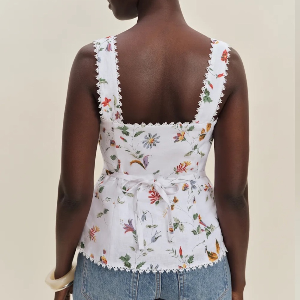Reformation Viola Linen Top Corsini